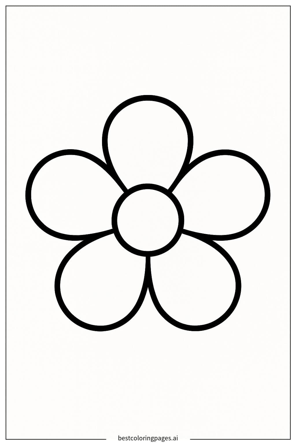 Flor simples com cinco pétalas