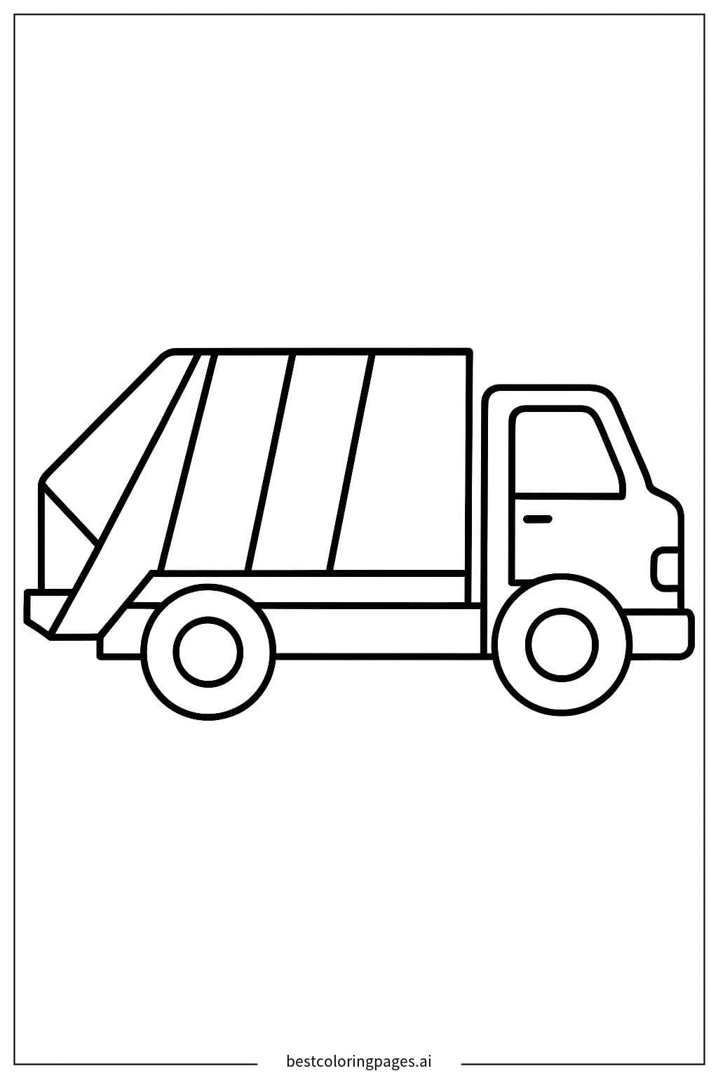 Simple Garbage Truck Coloring Page