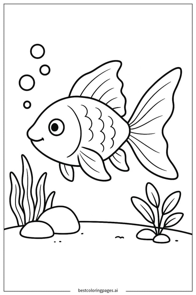 Disegni di Pesce Rosso Semplice da Colorare
