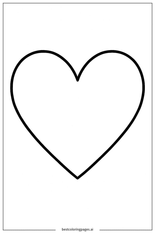 Simple Heart Shape Coloring Pages