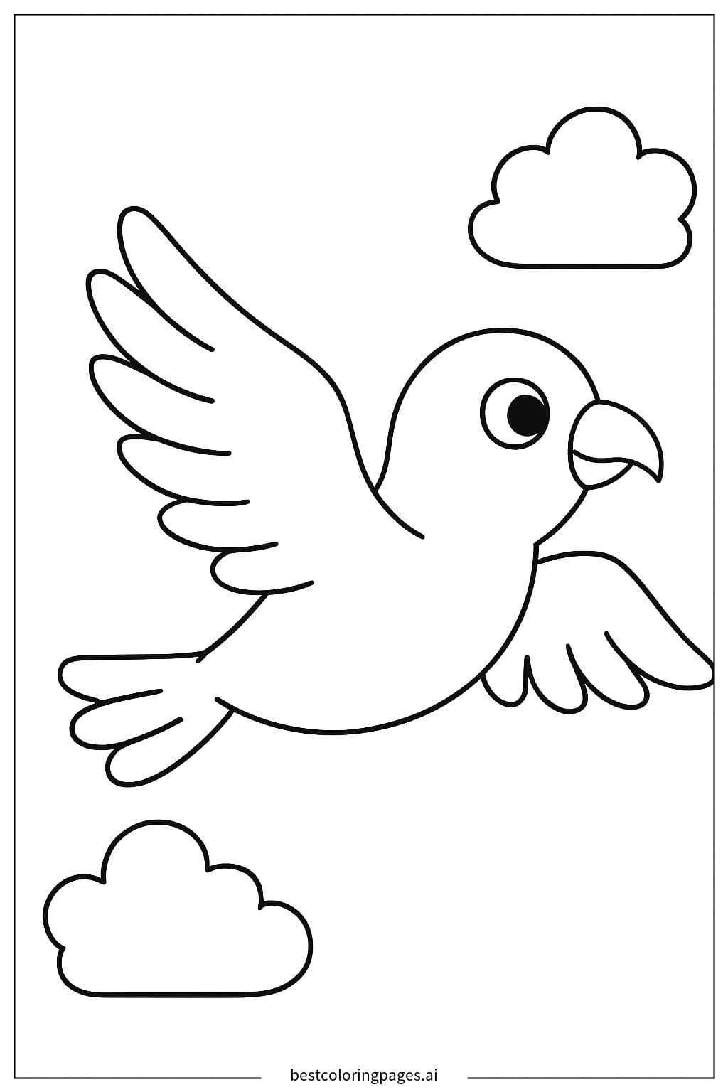 Flying Bird Coloring Page for Kids