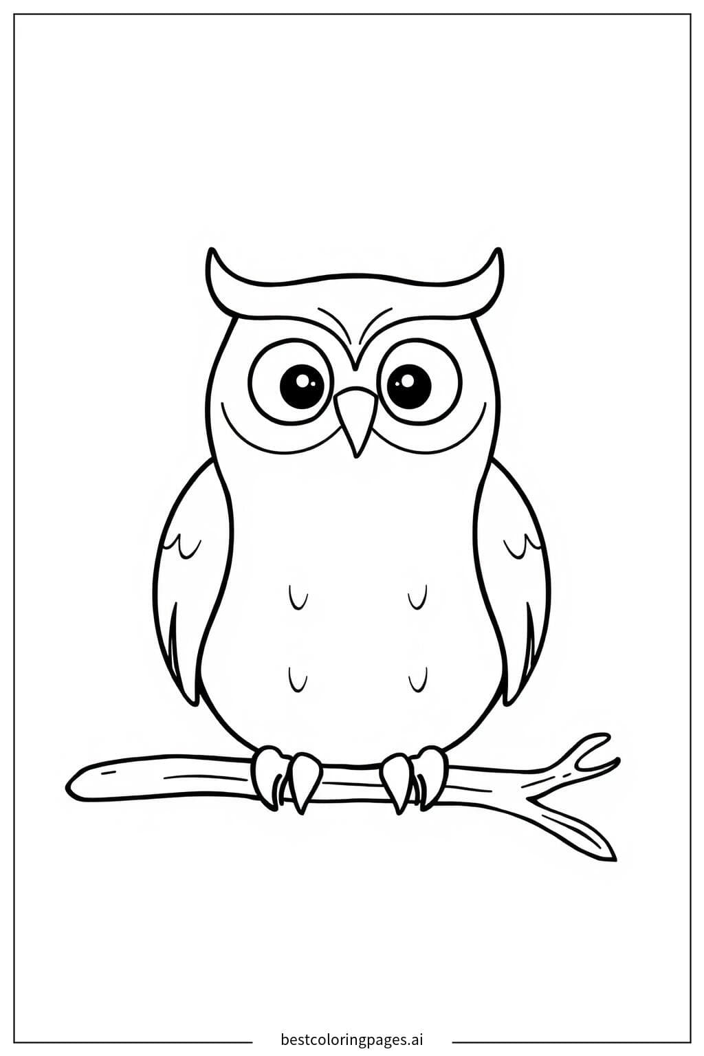 Adorable Owl on a Branch