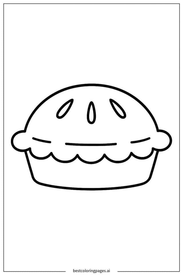 Disegni di Torta semplice con crosta da Colorare