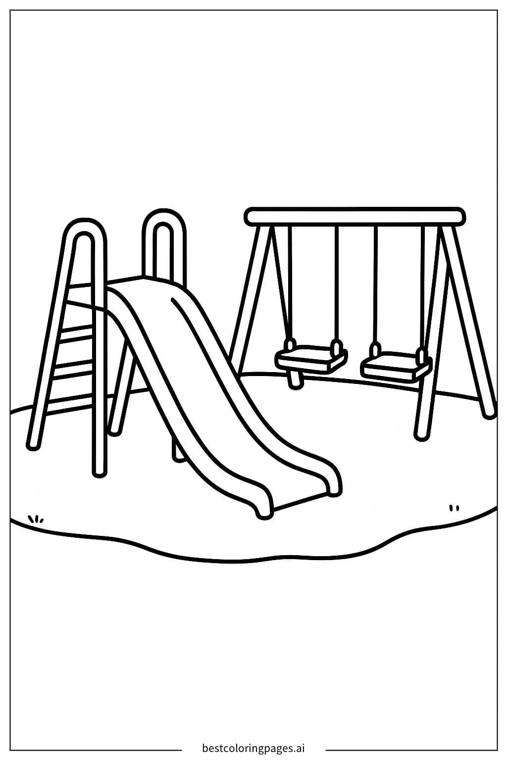 Fun Playground with Slide and Swings