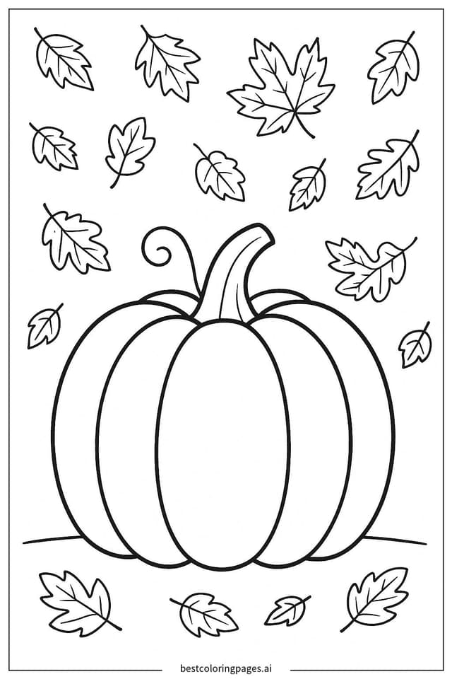 Einfacher Kürbis im Herbst Ausmalbilder