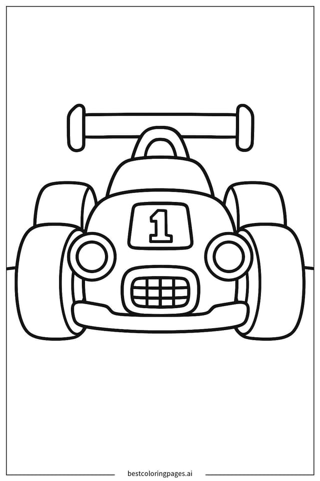 Simple Race Car Front View Coloring Pages