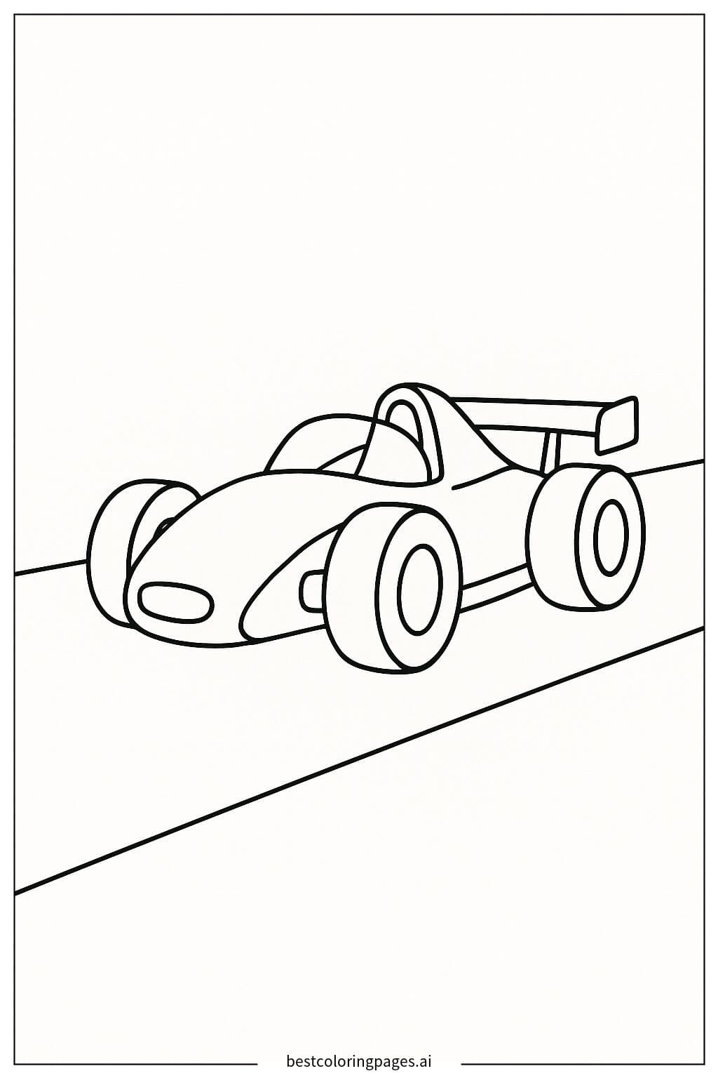 Race Car on Open Road Coloring Page
