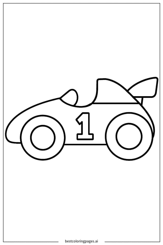Simple Race Car Side View Coloring Pages