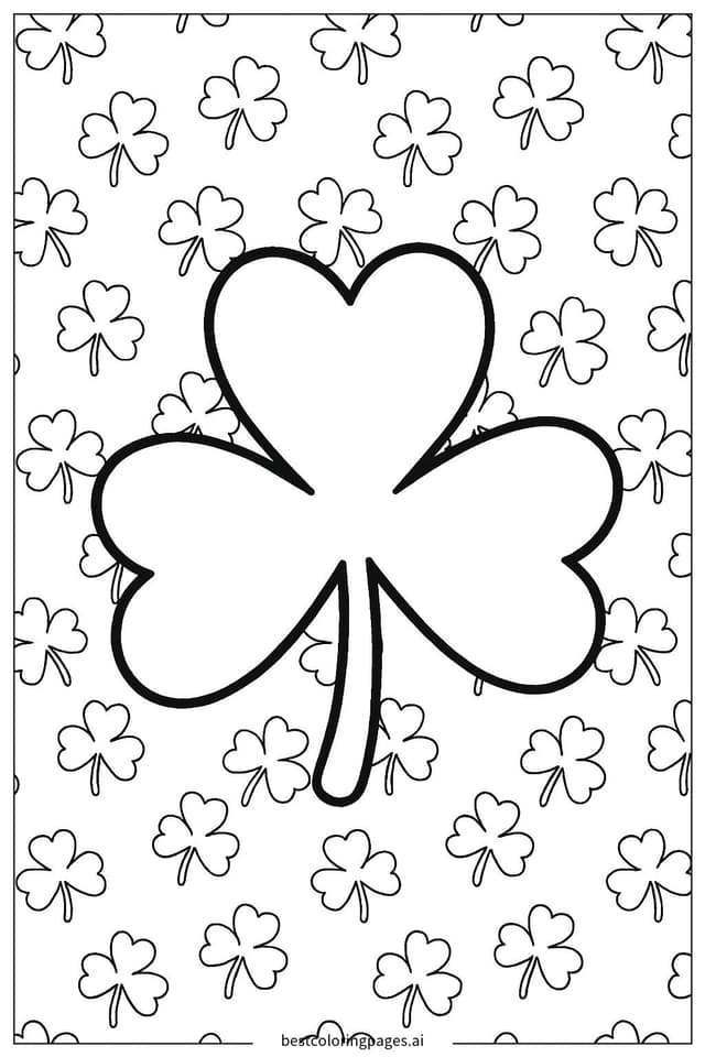 Charming Shamrock Design Coloring Page
