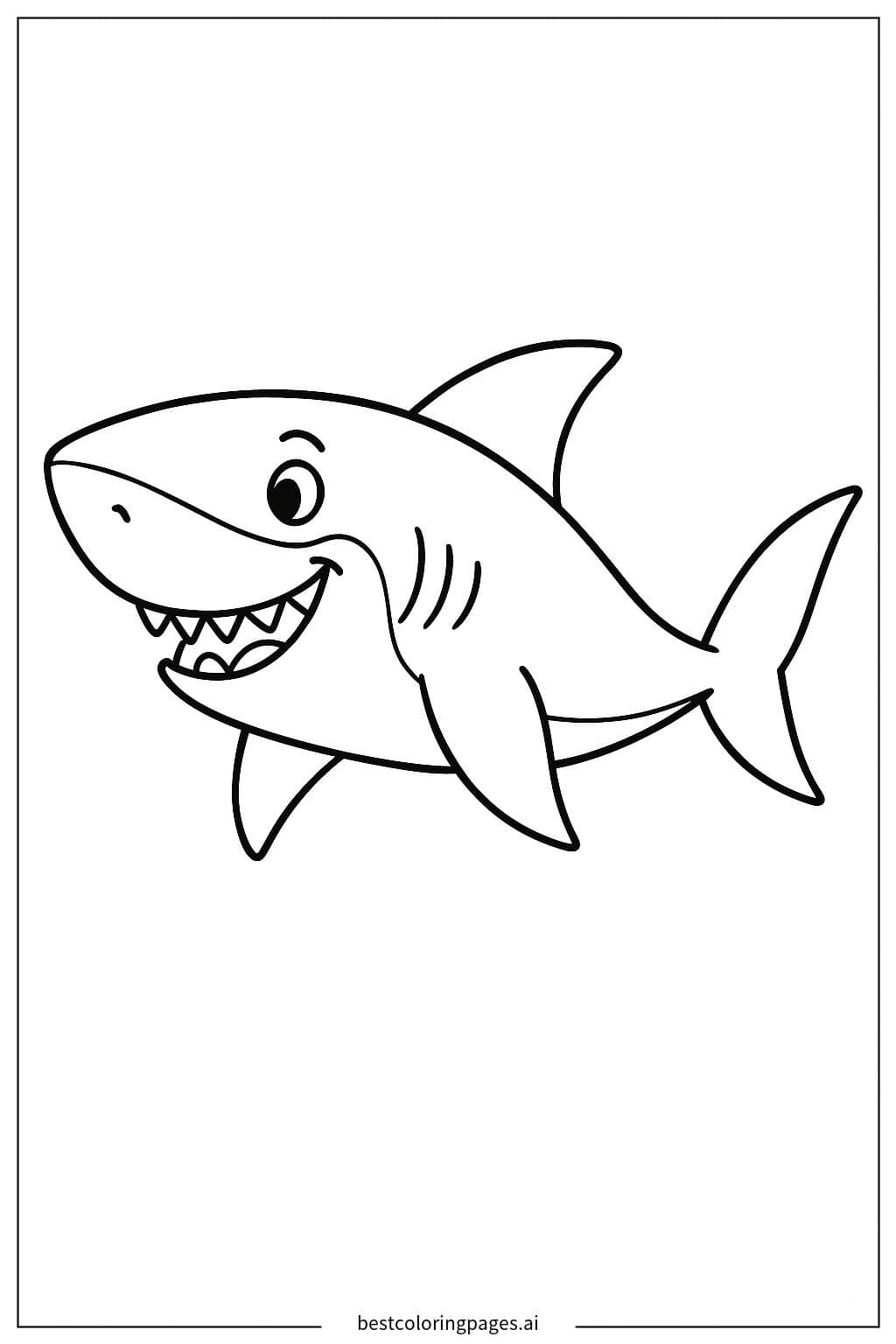 Fun Shark Coloring Page