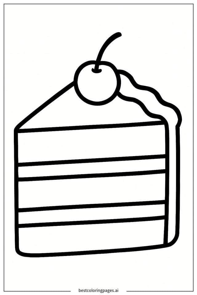 Disegni di Fetta di torta semplice da Colorare