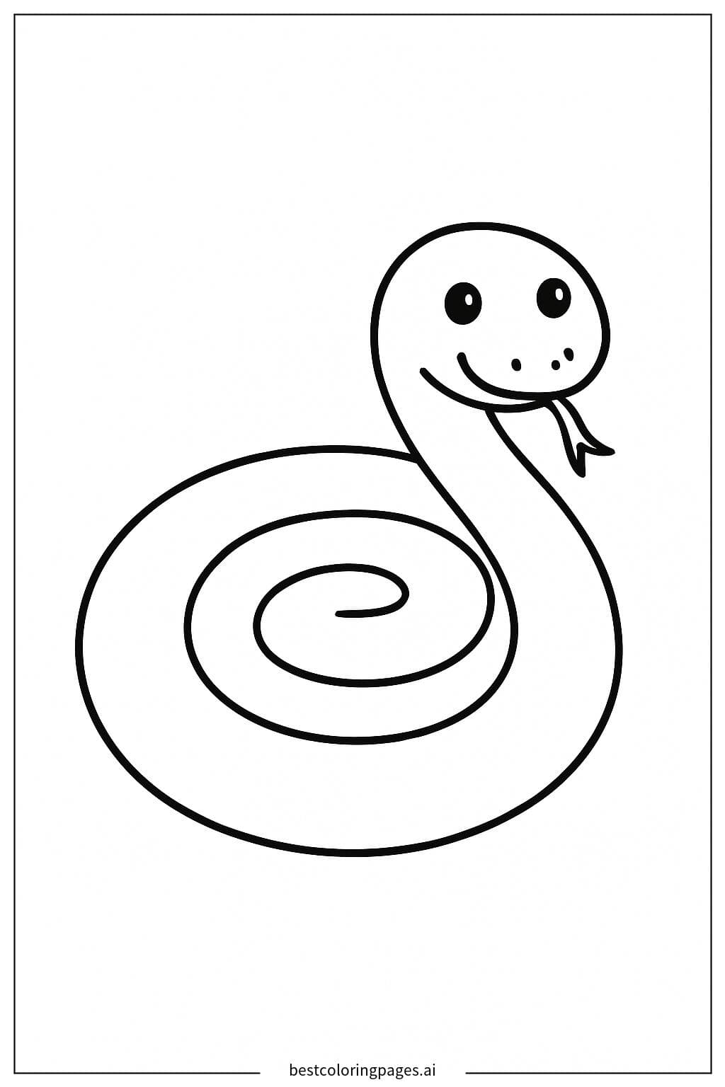 Cute Snake Curled in a Spiral