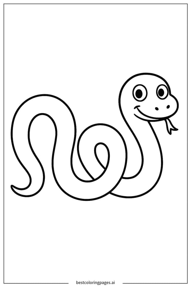Simple Snake Slithering Coloring Page