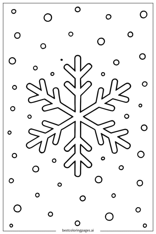 簡單雪花圖案 著色圖
