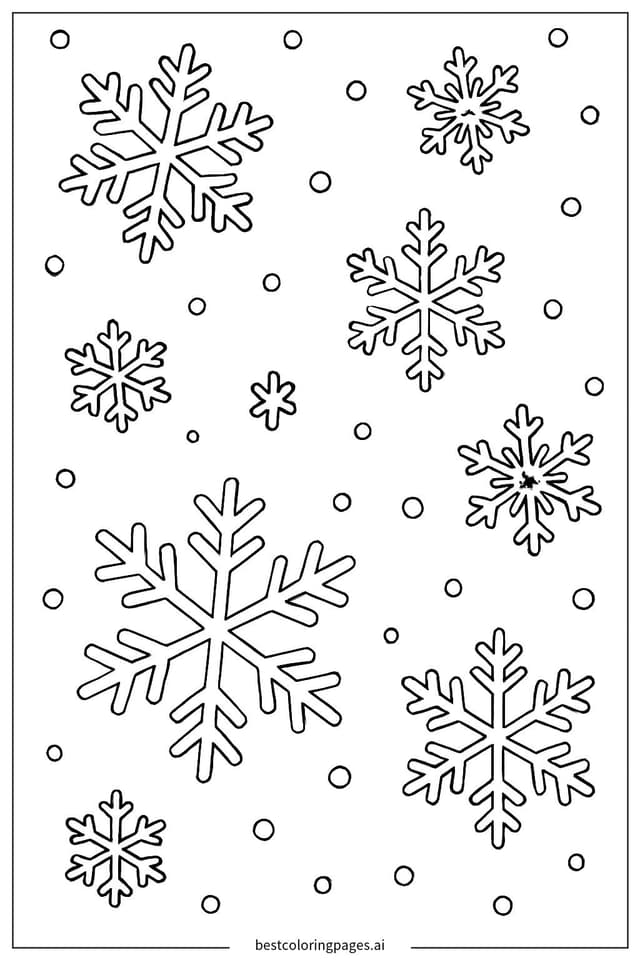 簡單的雪花圖案 著色圖