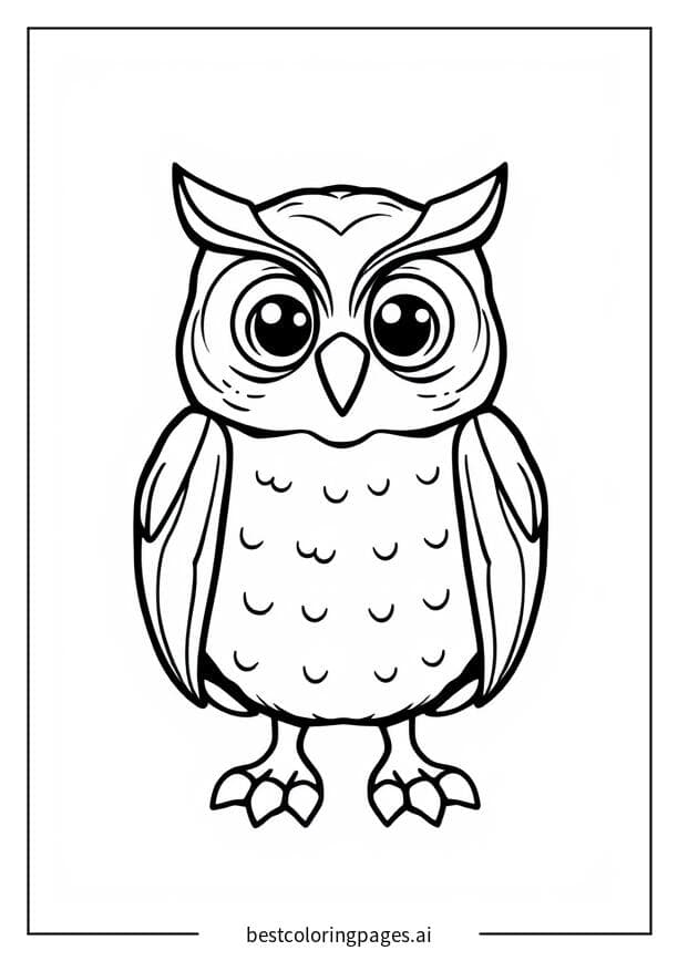 Charming Owl Coloring Page