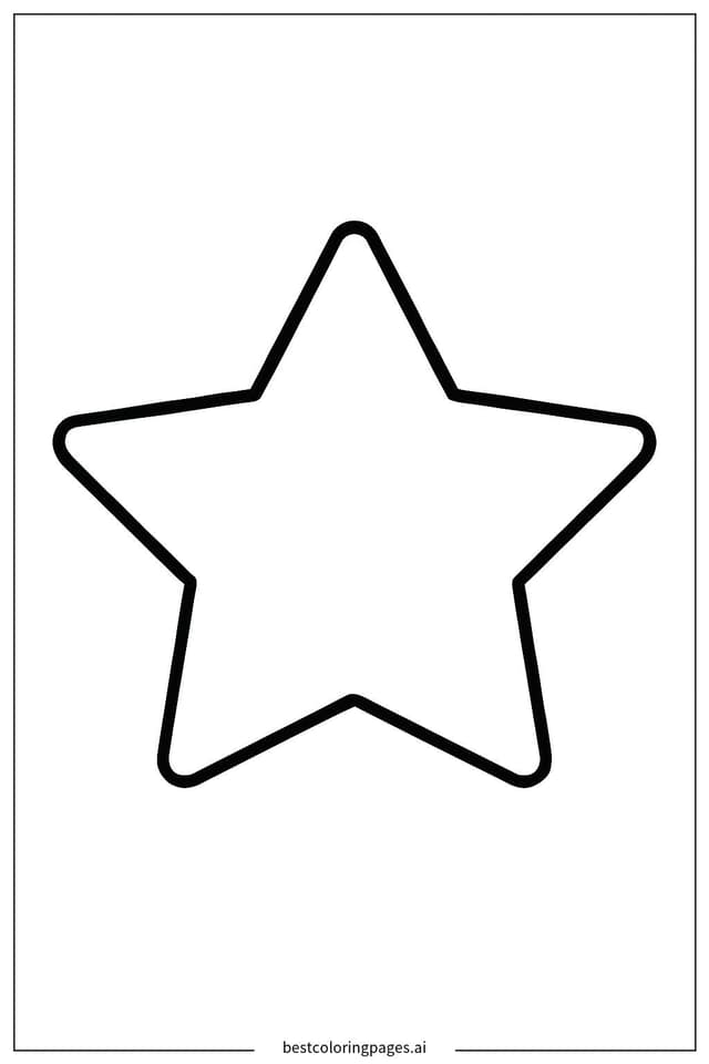 Bold and Simple Star Outline Coloring Page