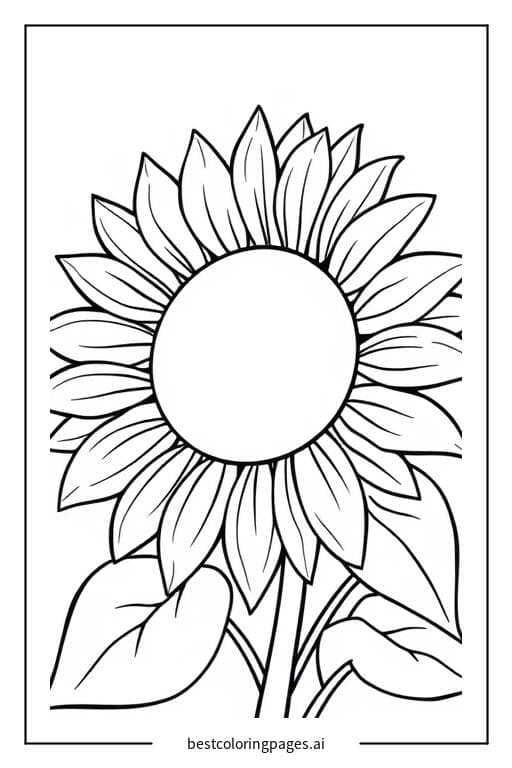 Einfache Sonnenblume Ausmalbilder