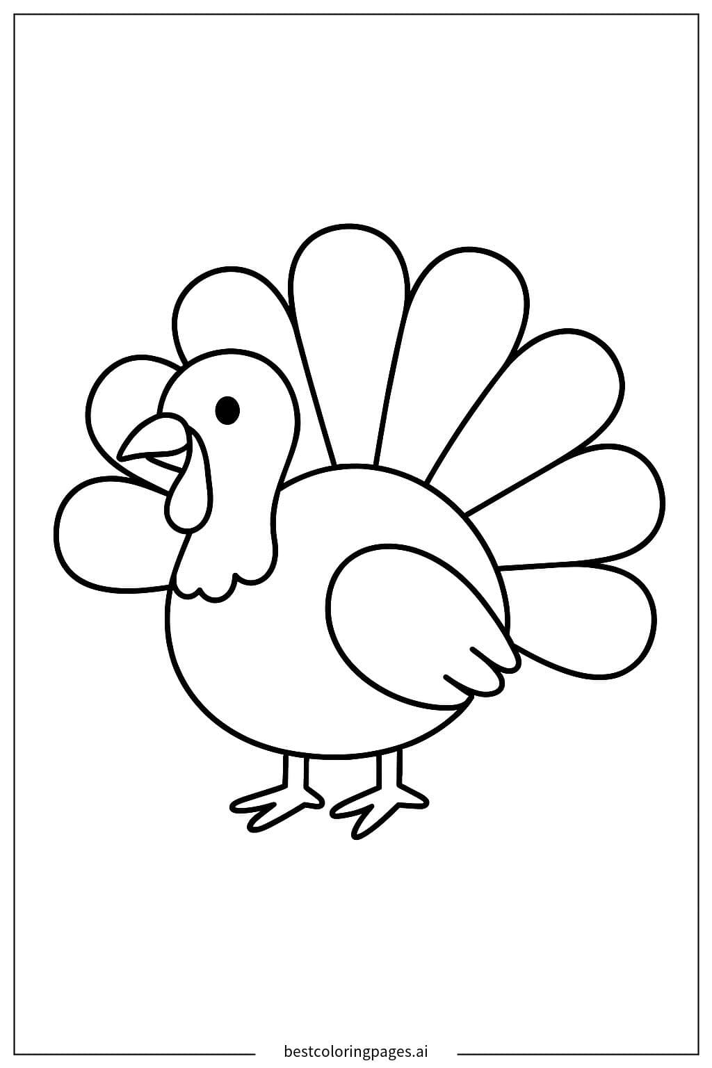 Fun Thanksgiving Turkey Coloring Page