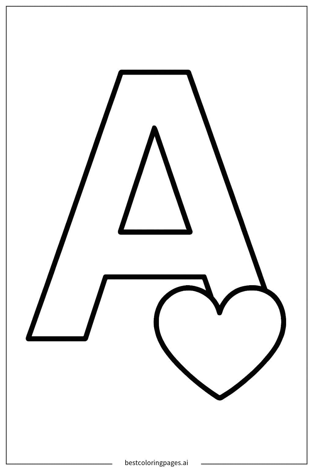 Alphabet Letter 'A' with a Heart