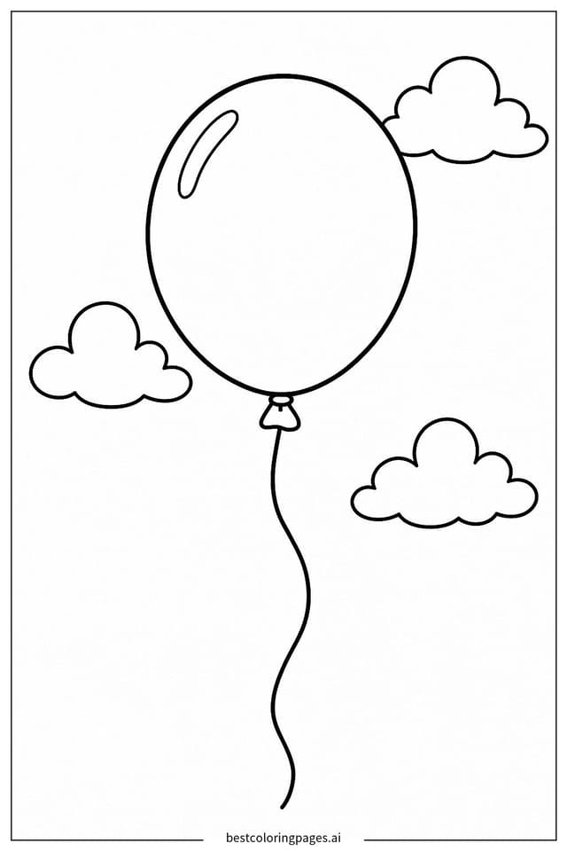 Dibujos de Globo flotando en el cielo para Colorear