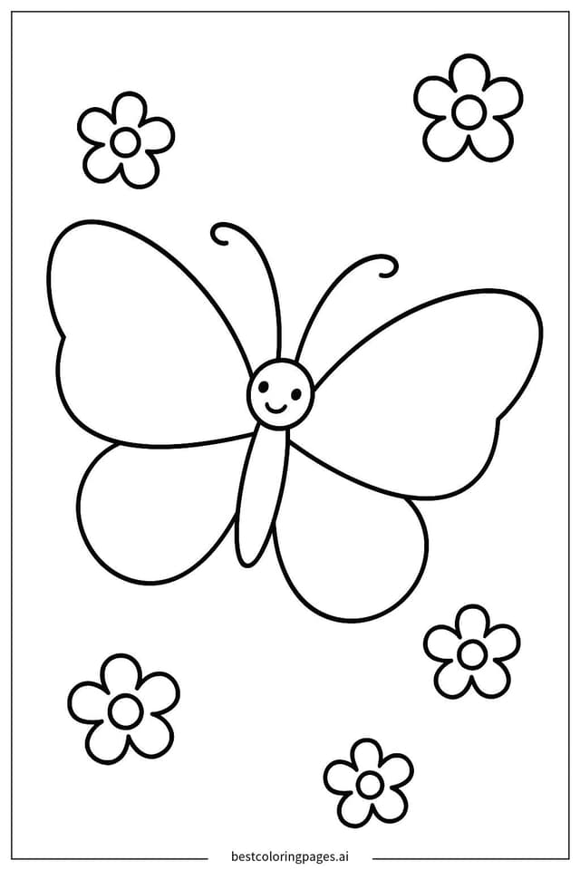 Dibujos de Mariposa solitaria revoloteando para Colorear