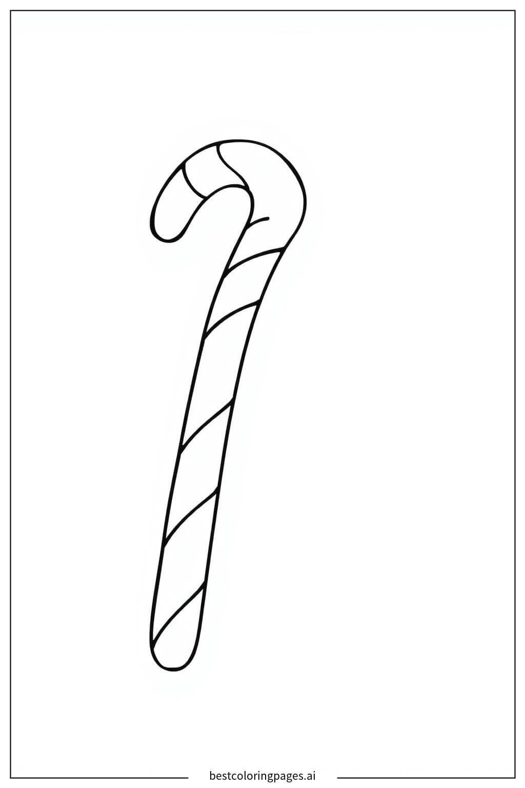 Striped Candy Cane Coloring Page Coloring Page