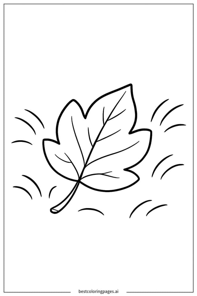 Einzelnes Blatt am Boden Ausmalbilder