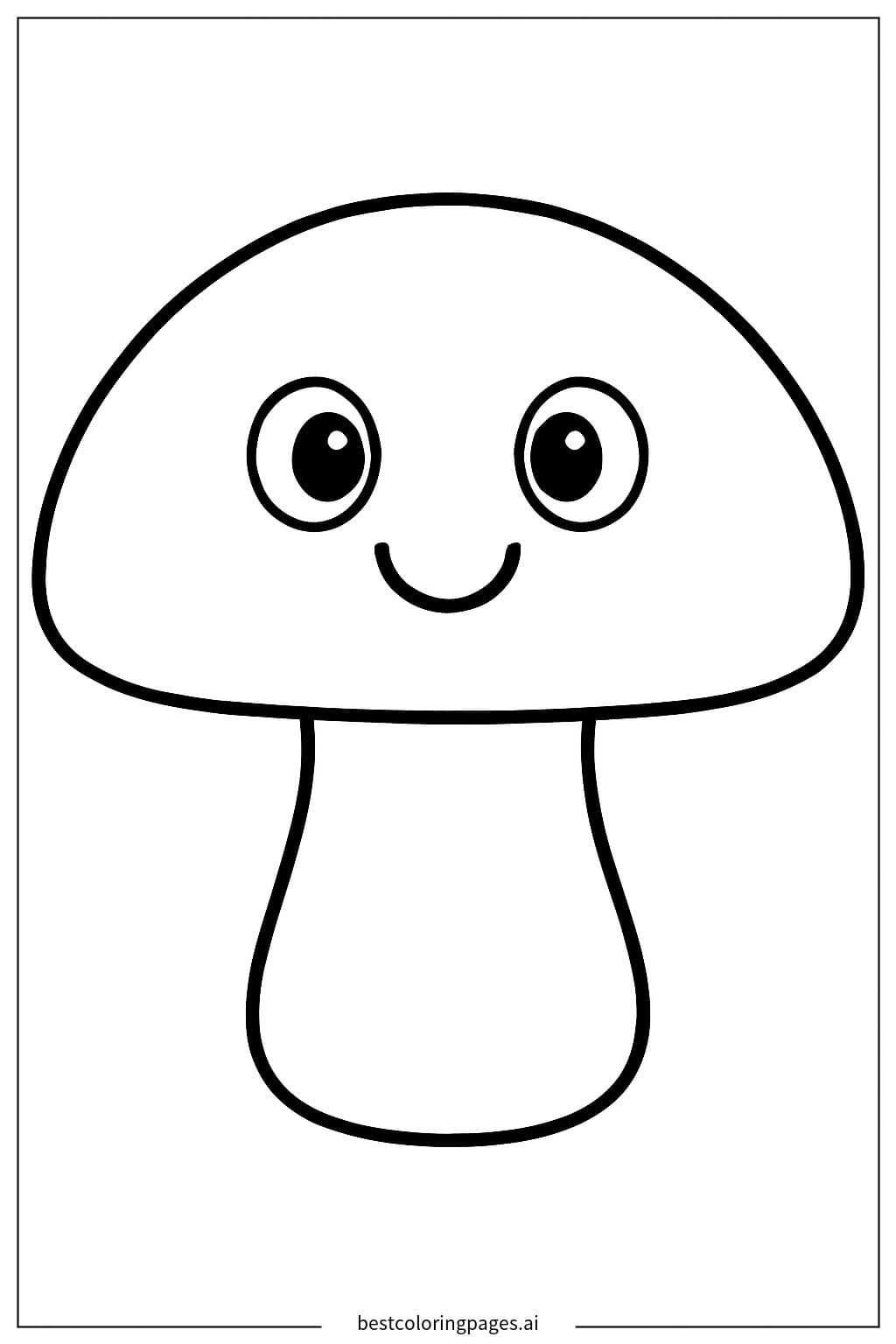 Smiling Mushroom Coloring Page Coloring Page