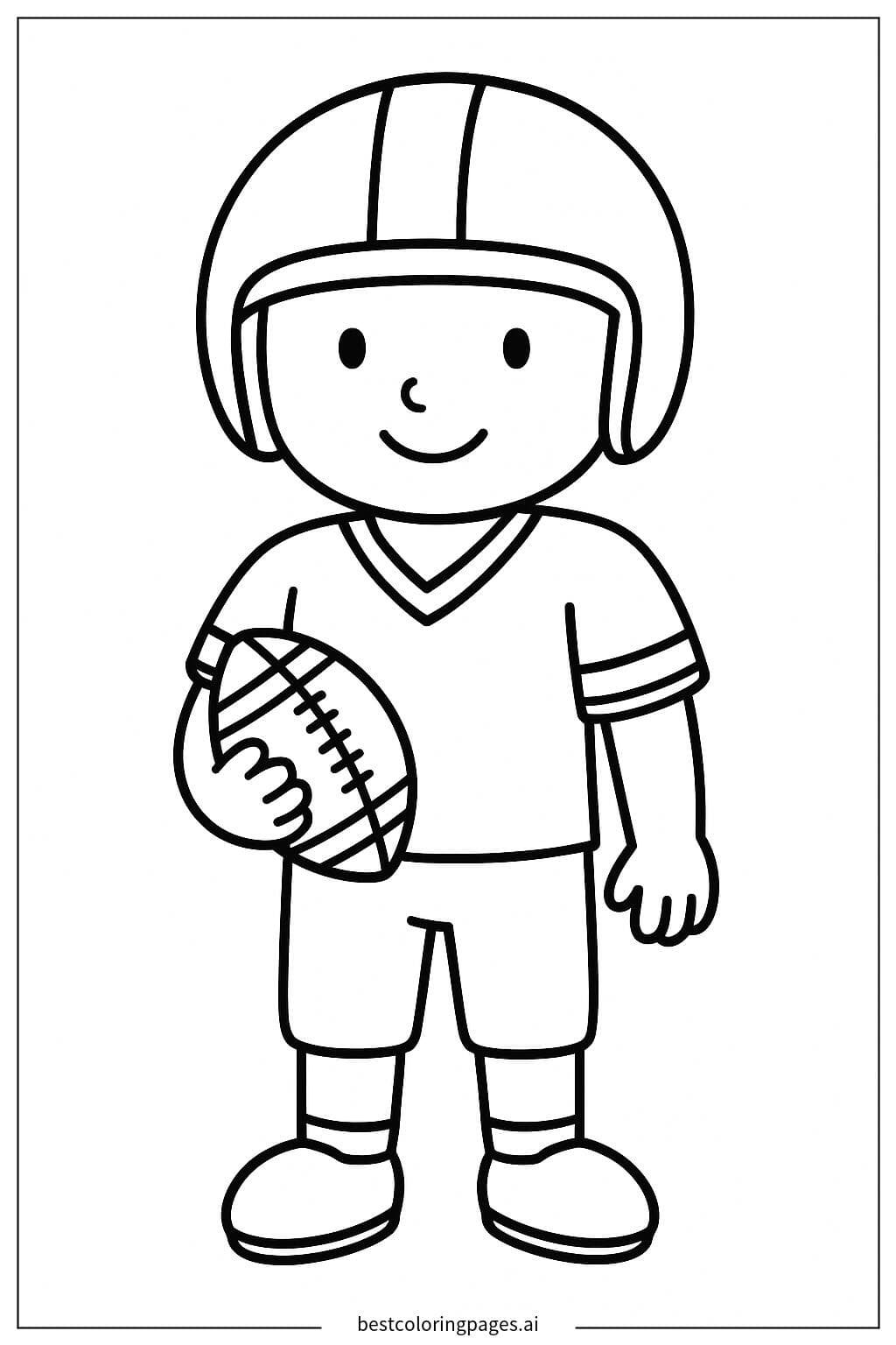 Young Football Player Ready for Action