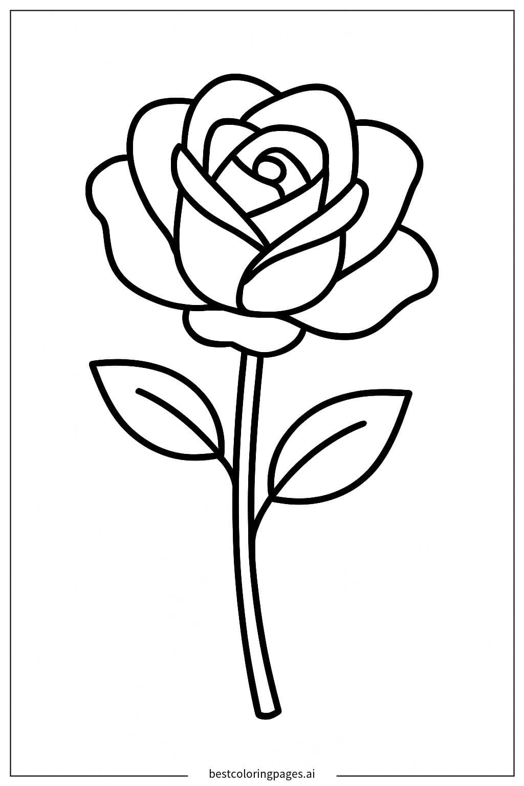 Coloriage Rose Épanouie