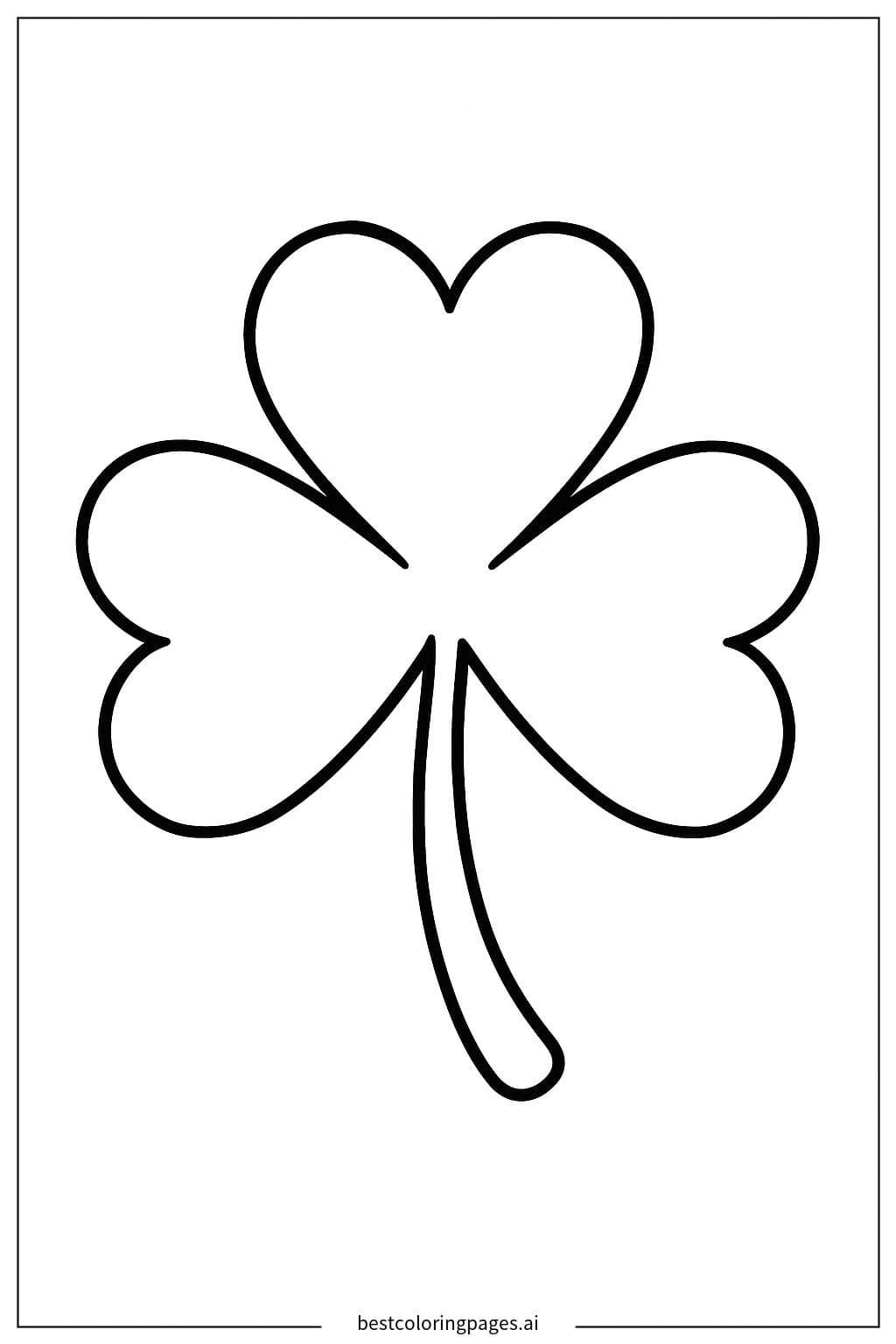 Single Shamrock on Plain Background