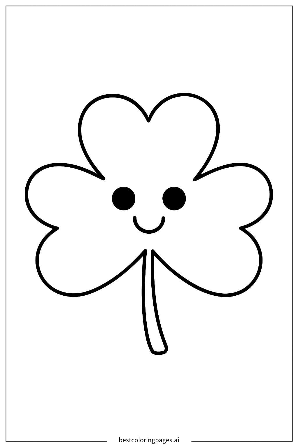 Cheerful Shamrock with a Smiling Face