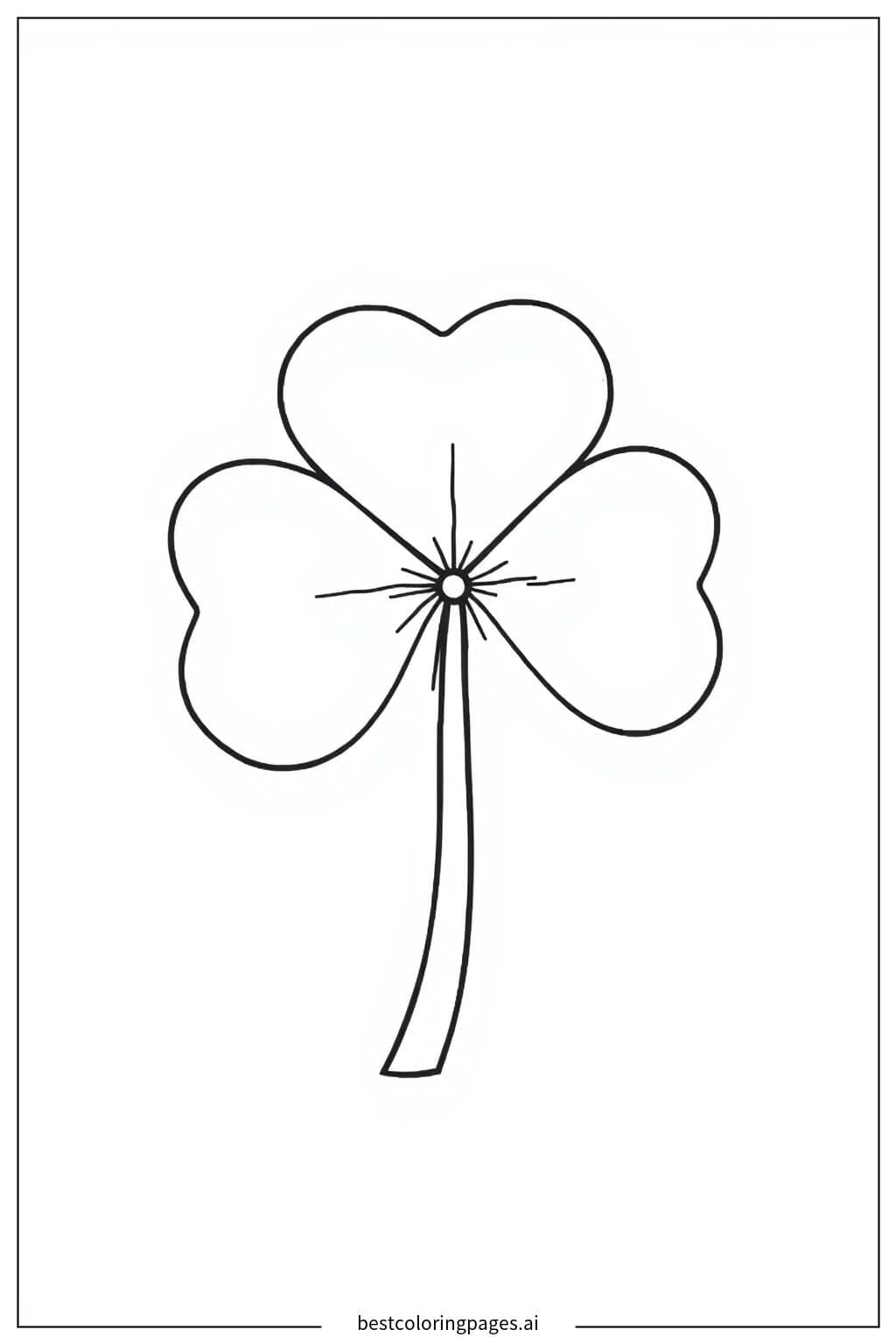 Charming Single Shamrock Coloring Page