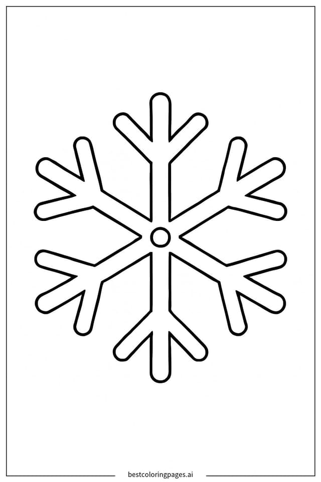 單片雪花設計 著色圖