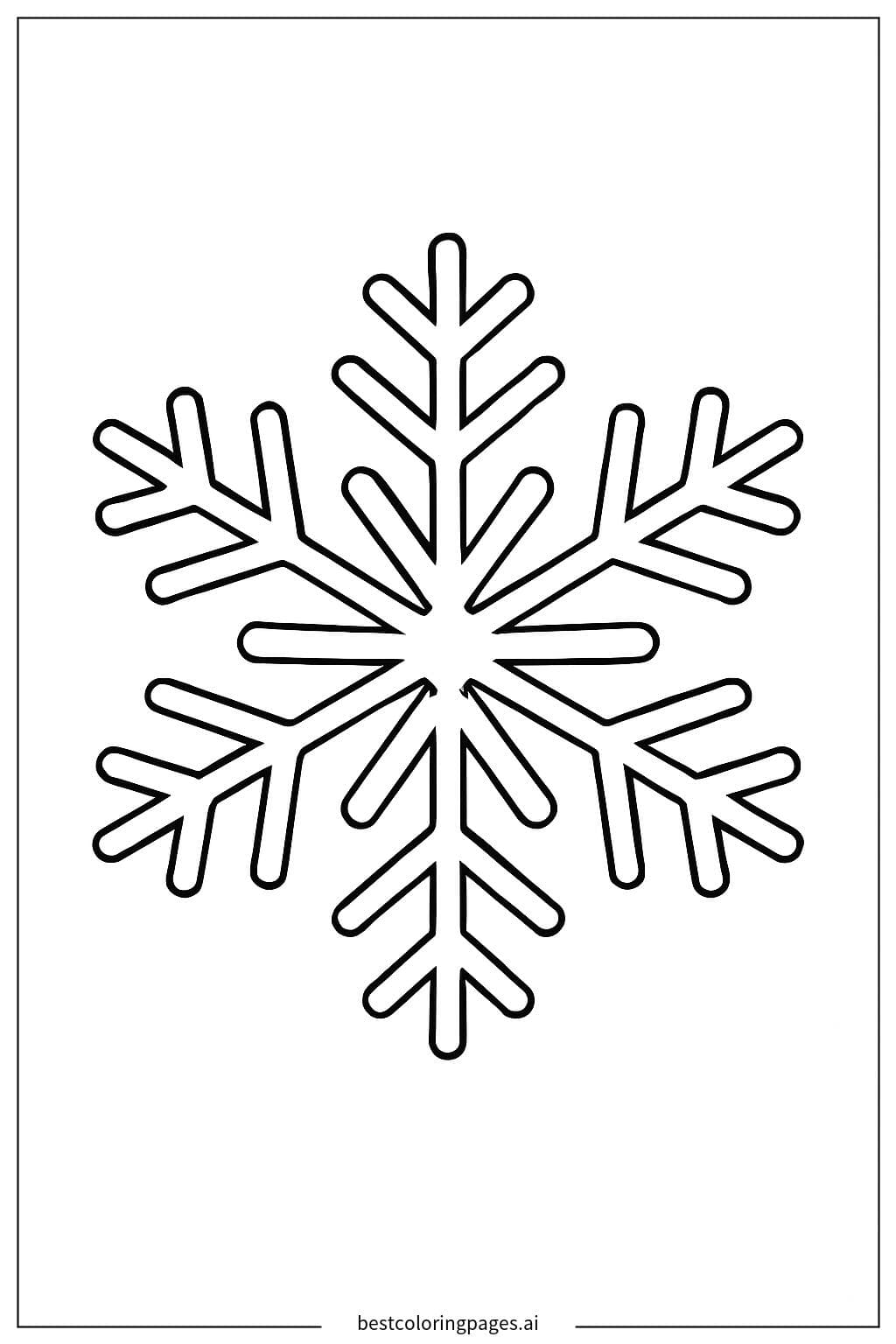 Beautiful Single Snowflake Coloring Page