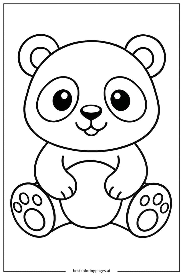Sitzender Panda Ausmalbilder