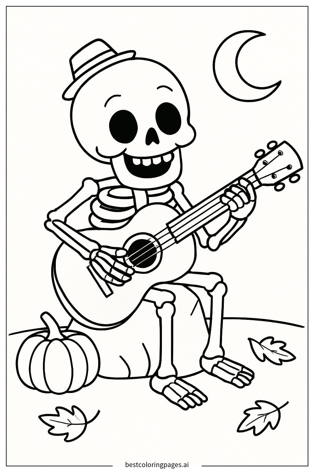 Skeleton Playing Guitar