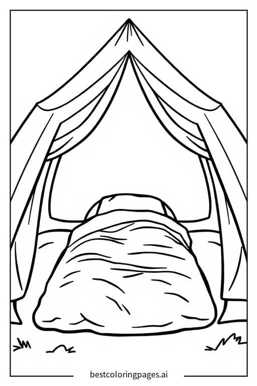 Sleeping Bag Inside a Tent