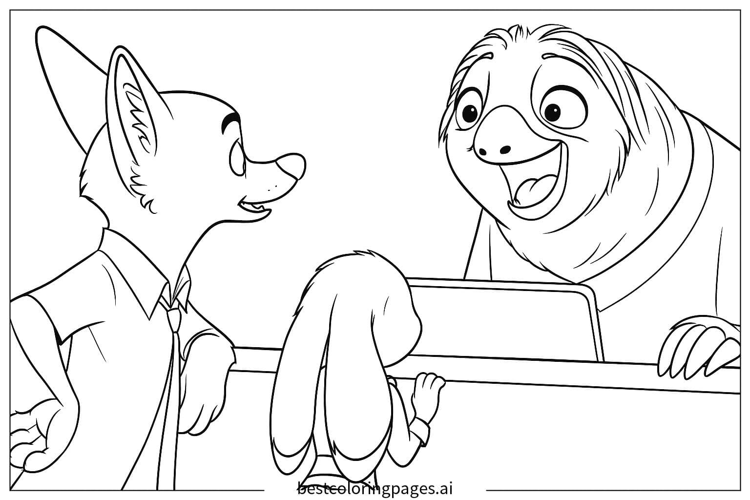 Sloth at the Desk from Zootopia