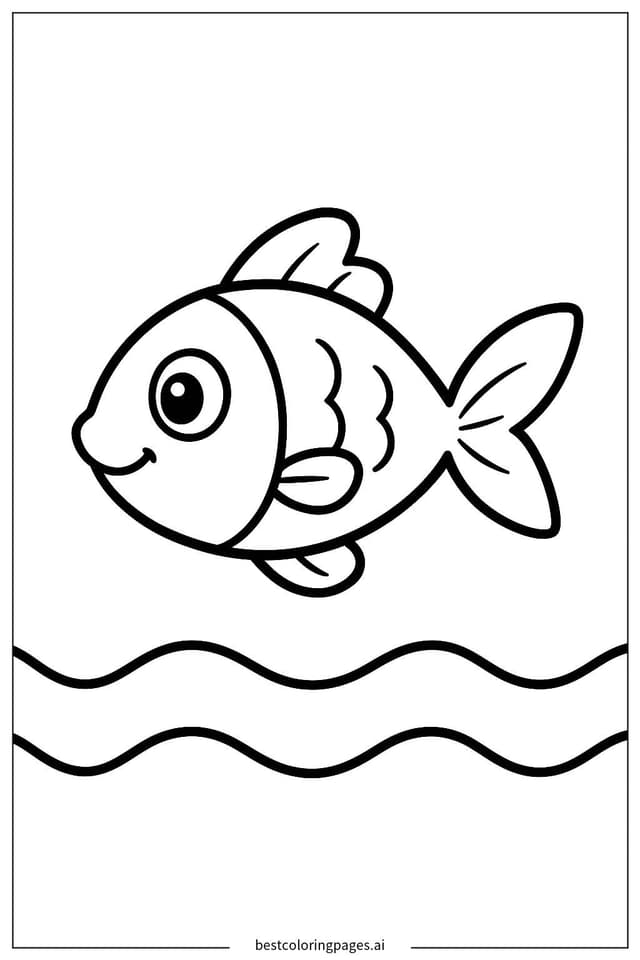 Disegni di Piccolo Pesce Blu da Colorare
