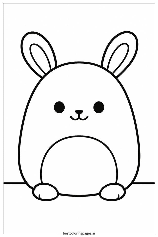 Small Bunny Squishmallow Coloring Page