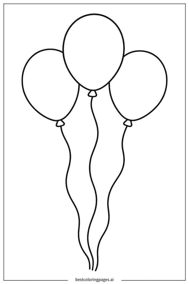 Dibujos de Pequeño grupo de tres globos para Colorear