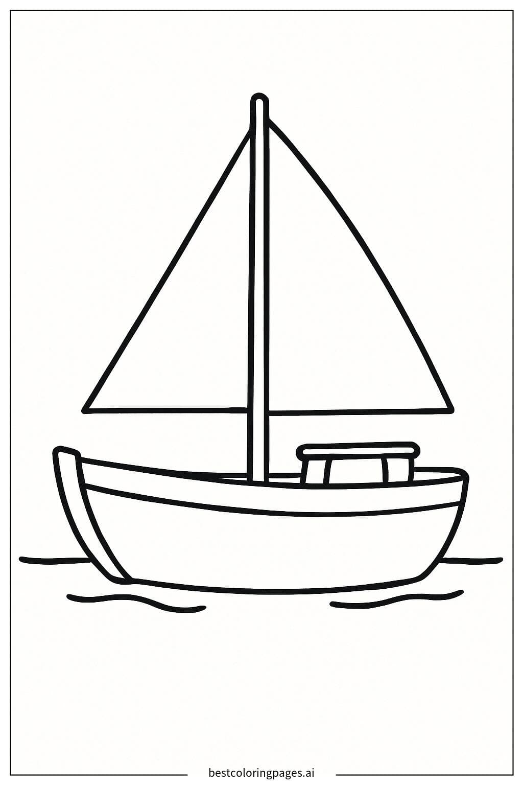 Desenhos de Pequeno veleiro com uma vela para Colorir