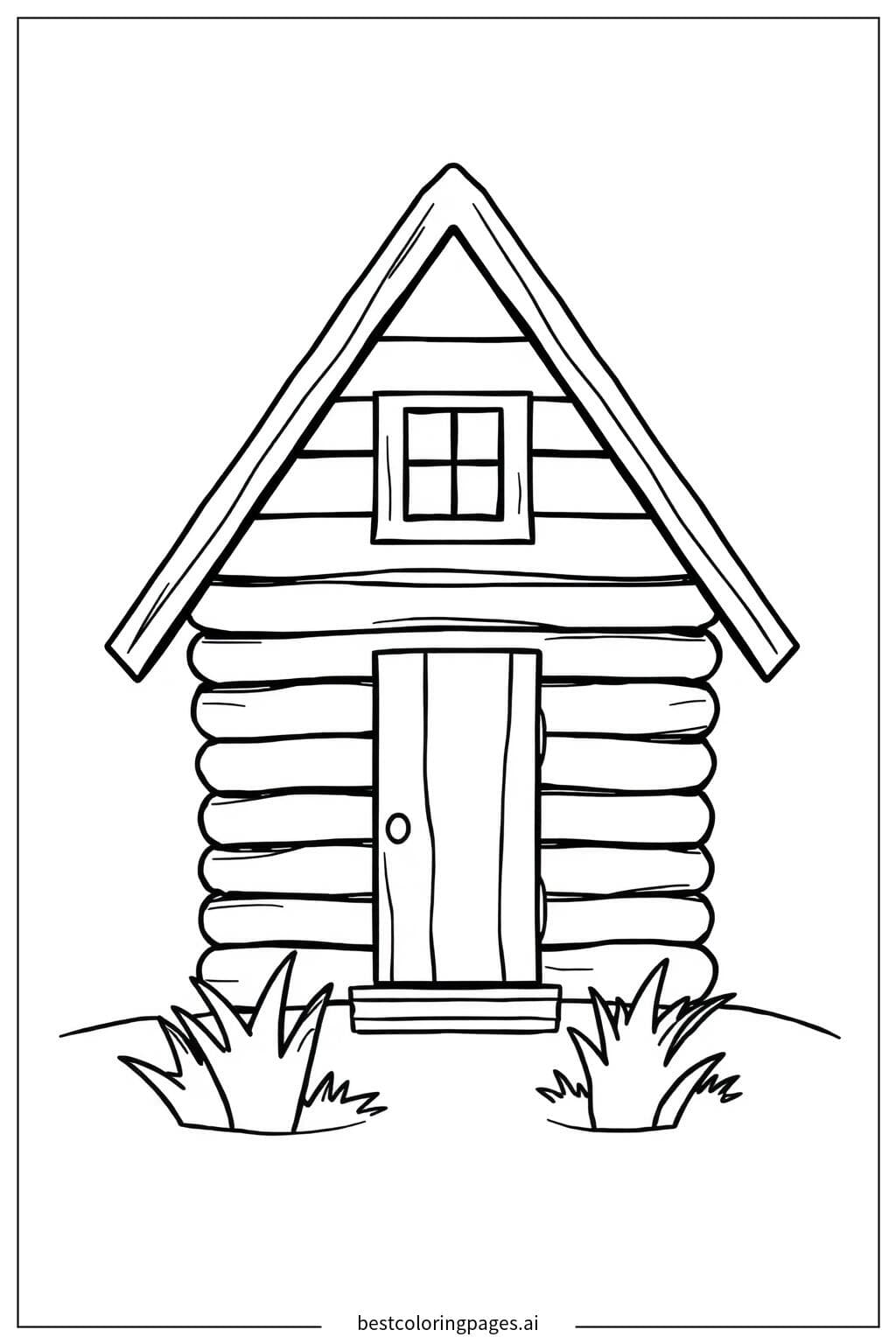 Kleine Holzblockhütte
