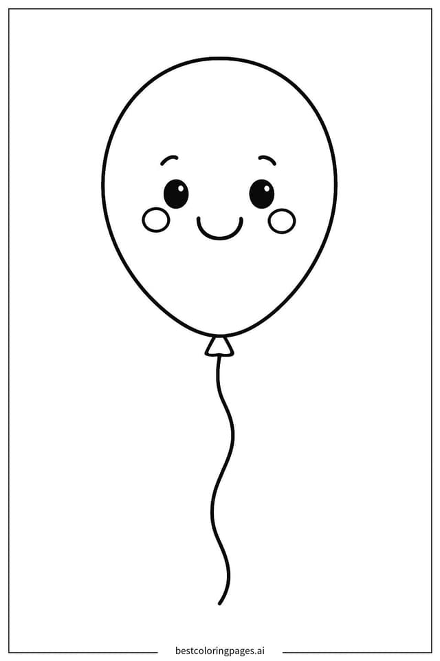 Dibujos de Cara sonriente de globo para Colorear