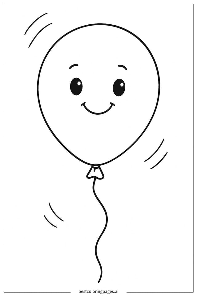 Dibujos de Globo sonriente con cara para Colorear