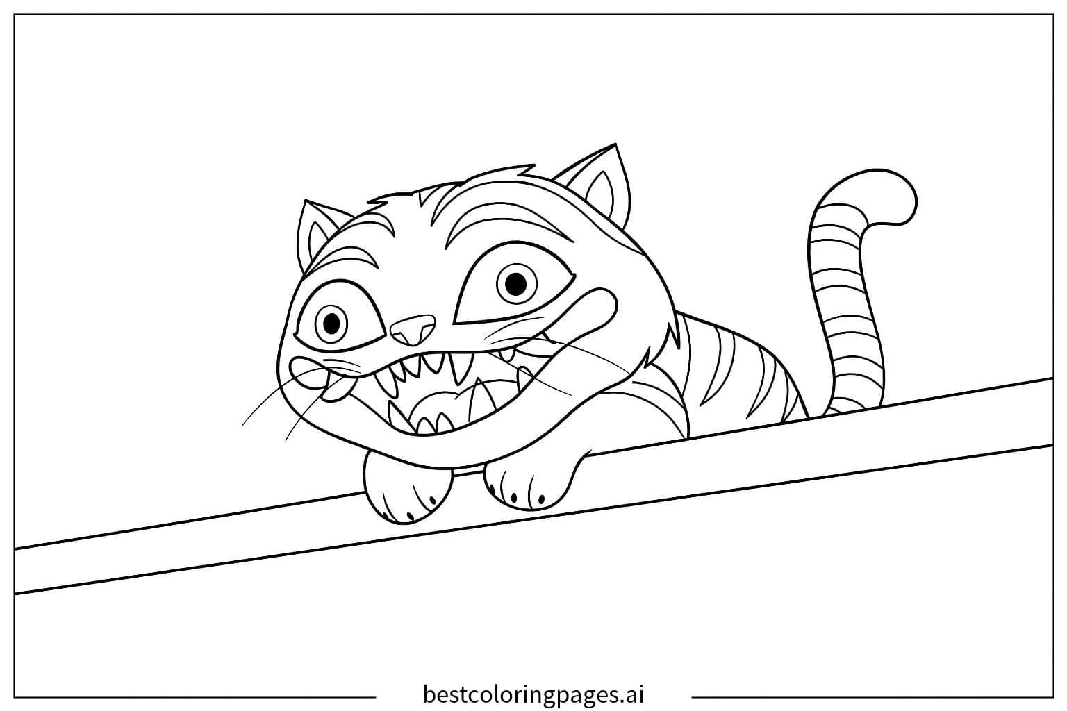 Tigre de Desenho Animado Sorridente
