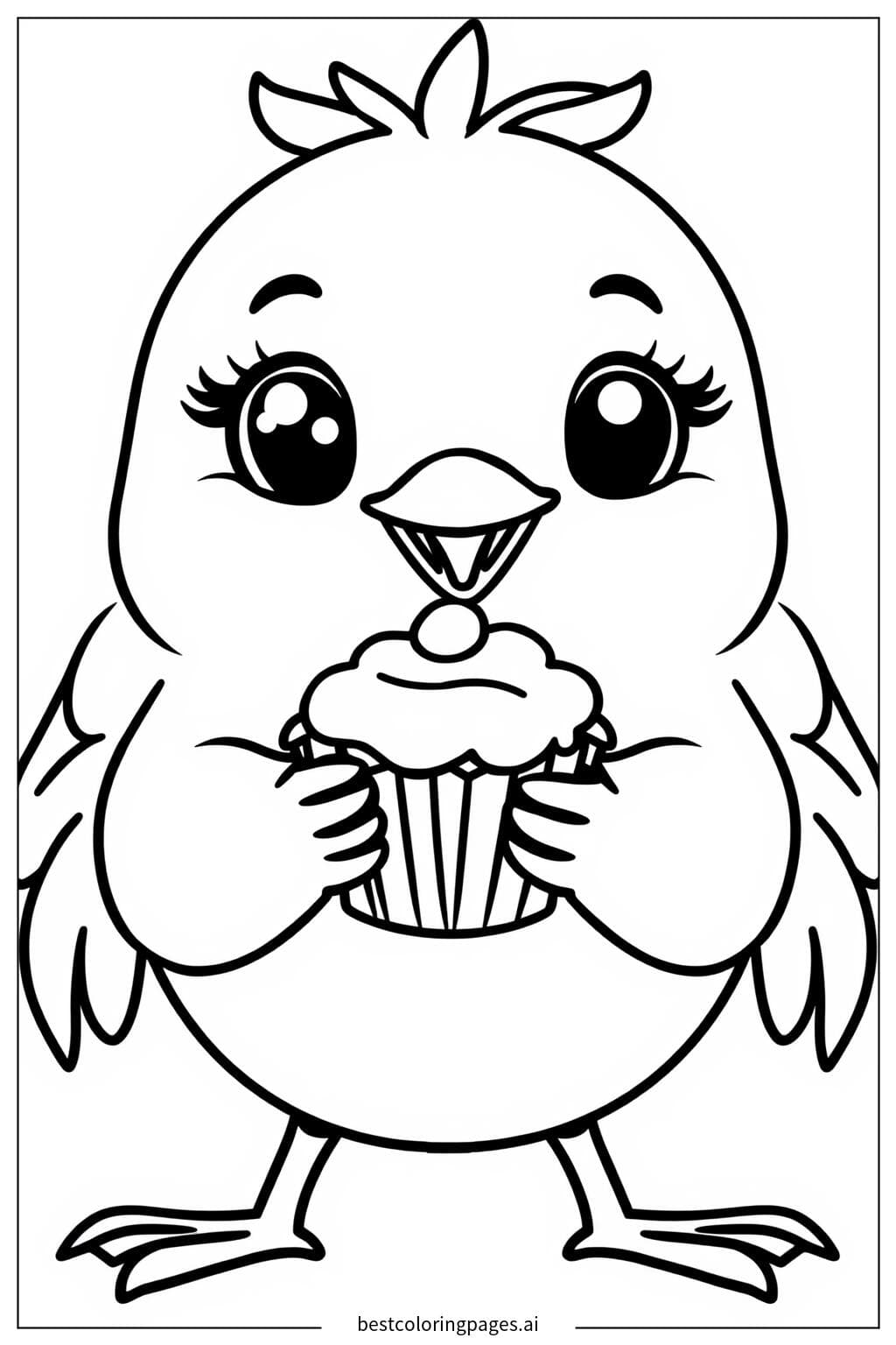 Smiling Chica with a Cupcake
