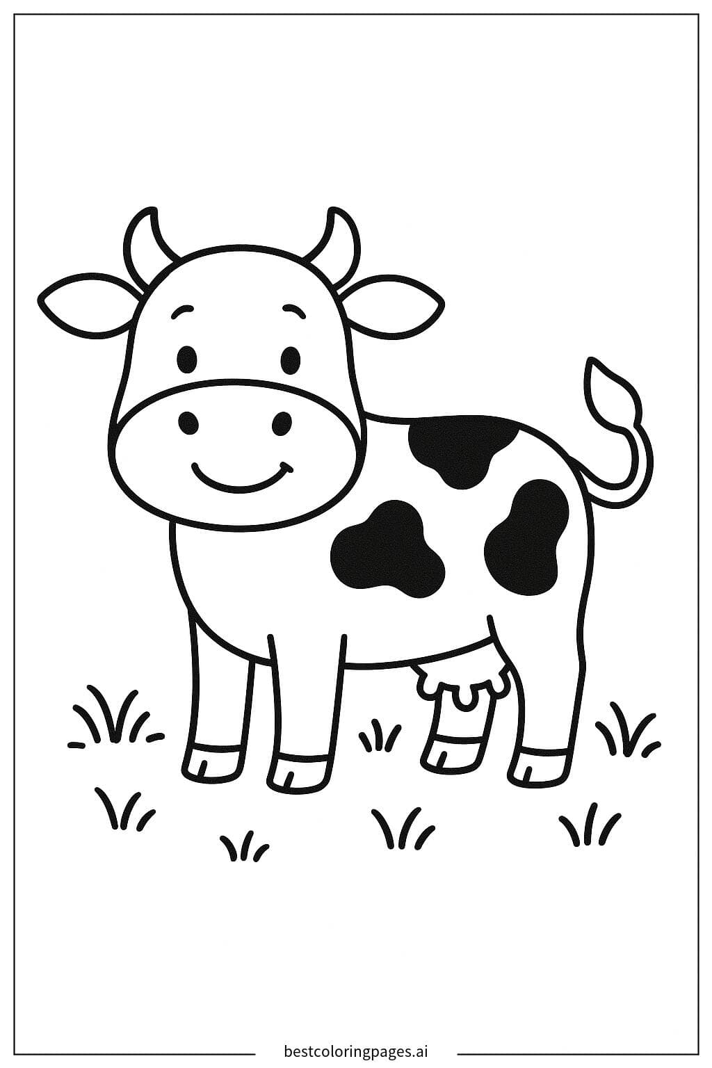 Sapi Tersenyum Berdiri Sendirian